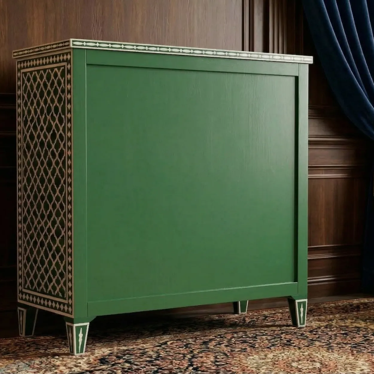 Bone Inlay Green Cabinet - Image 2