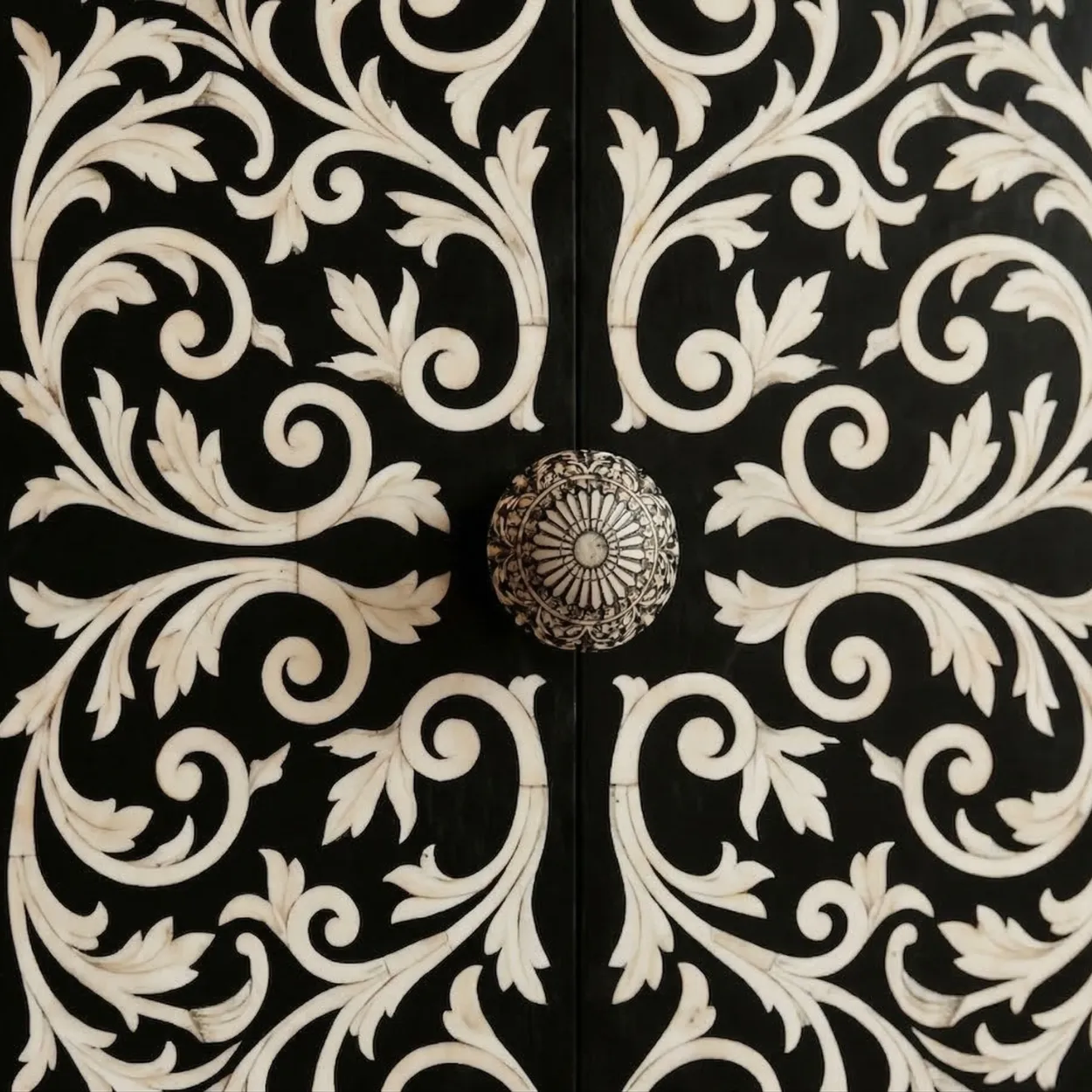 Bone Inlay Black Cabinet - Image 6
