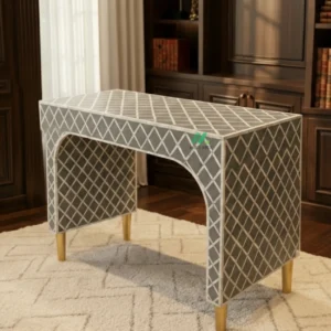 Bone Inlay Grey Desk