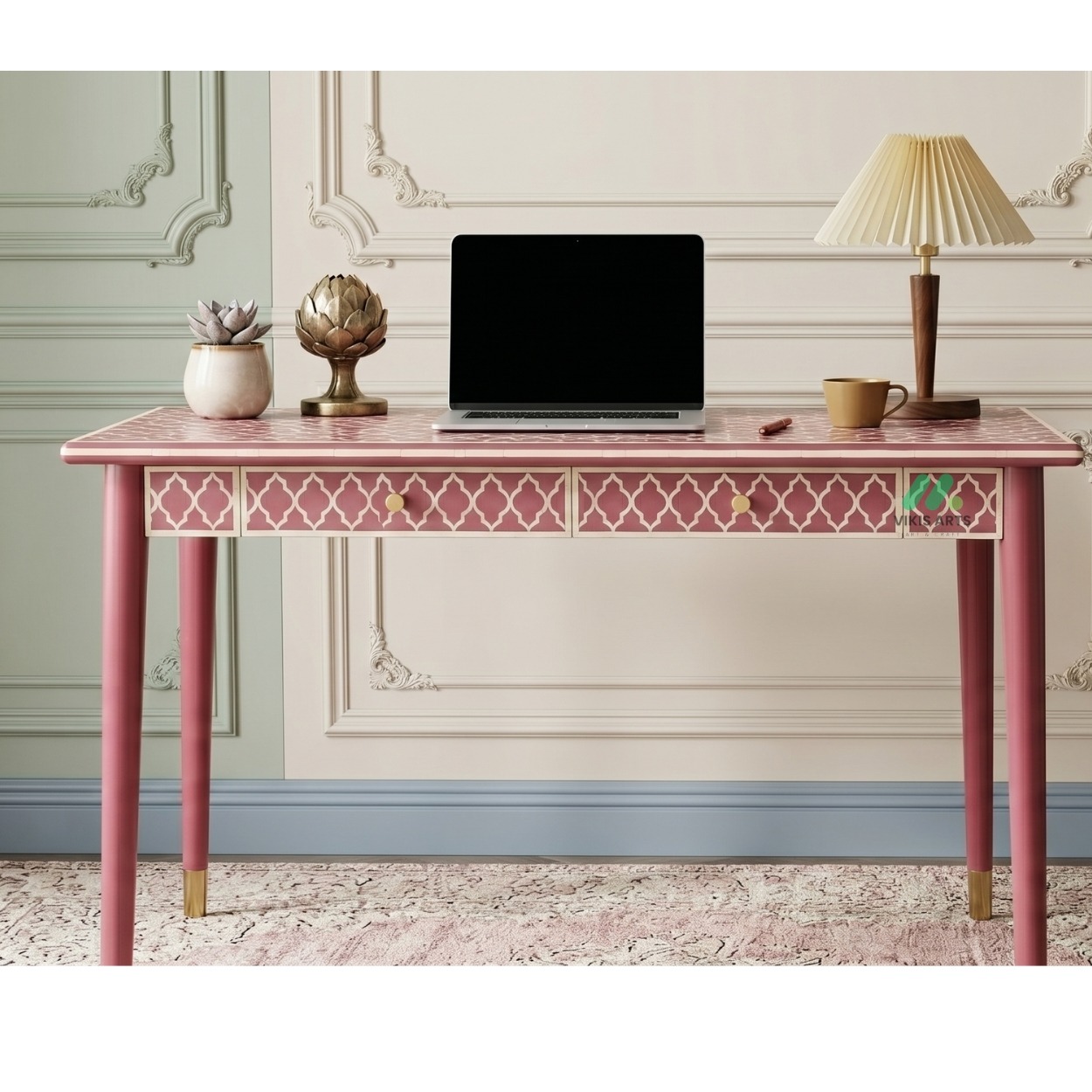 Bone Inlay Pink Desk