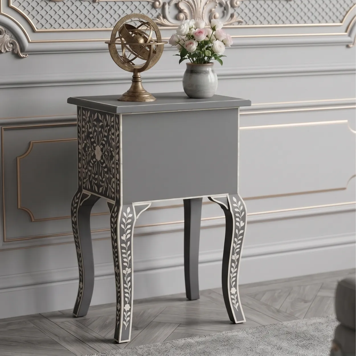 Bone Inlay Grey Table - Image 2