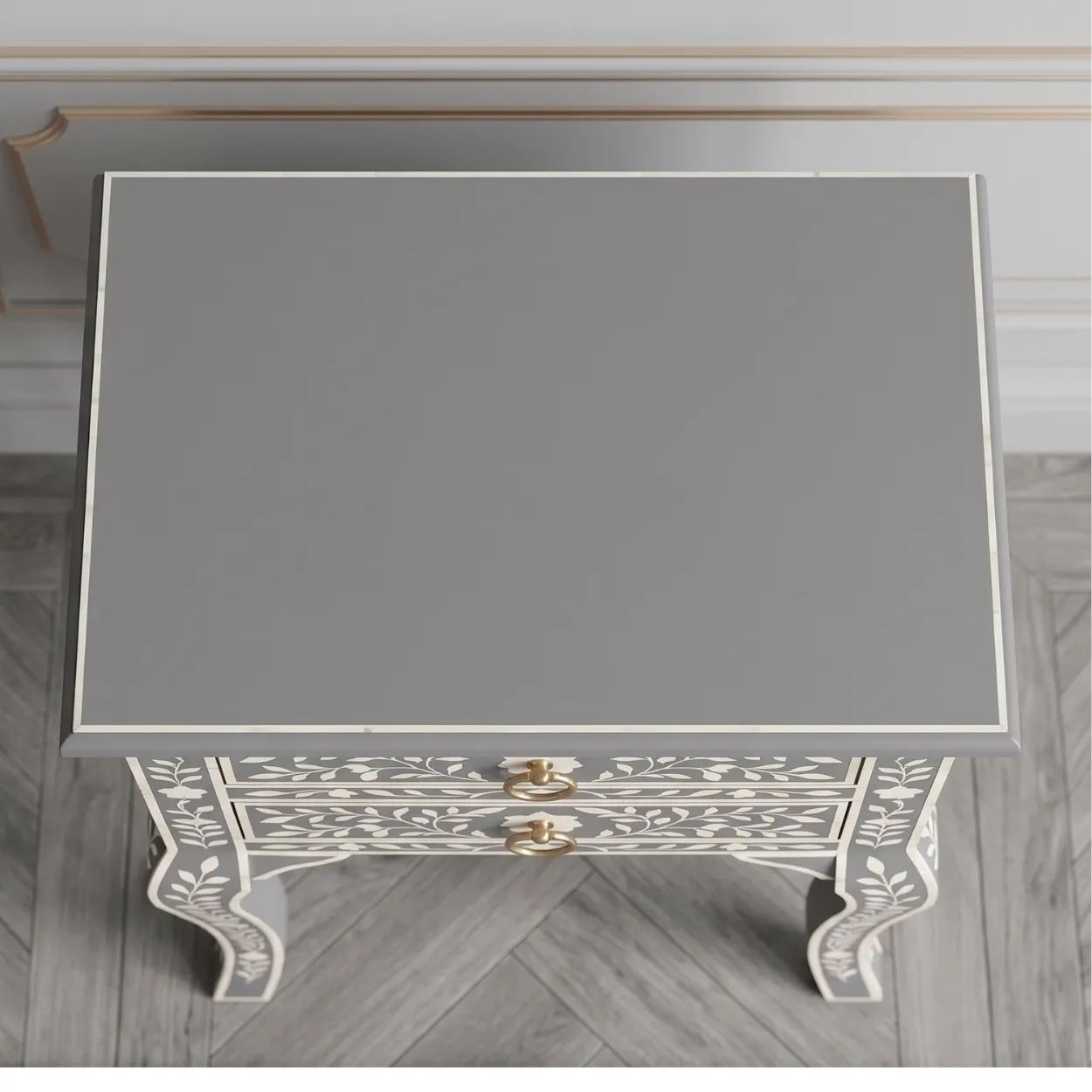 Bone Inlay Grey Table - Image 3
