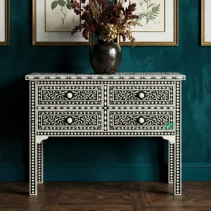 Bone Inlay Black 4 Chest of Drawer
