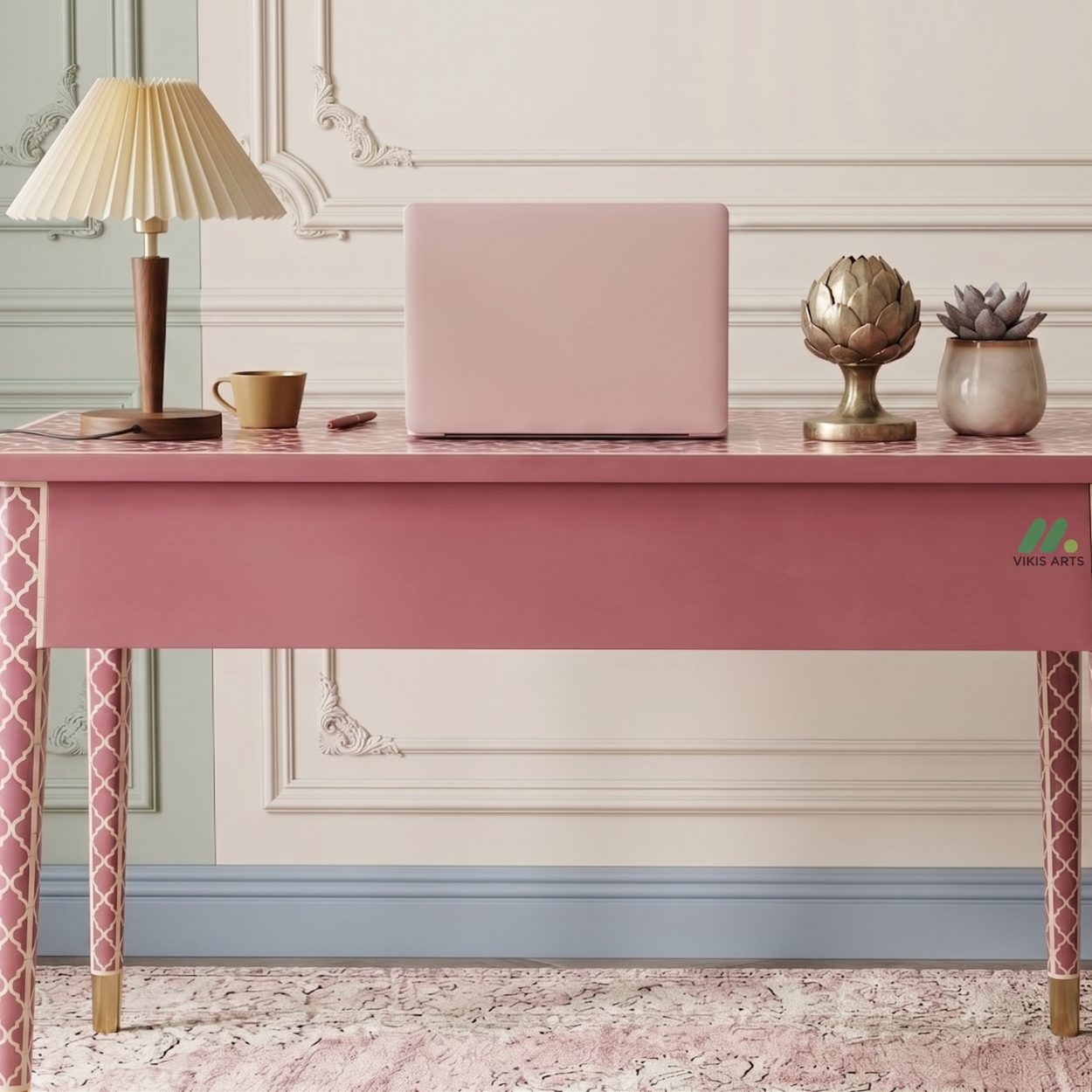 Bone Inlay Pink Desk - Image 2