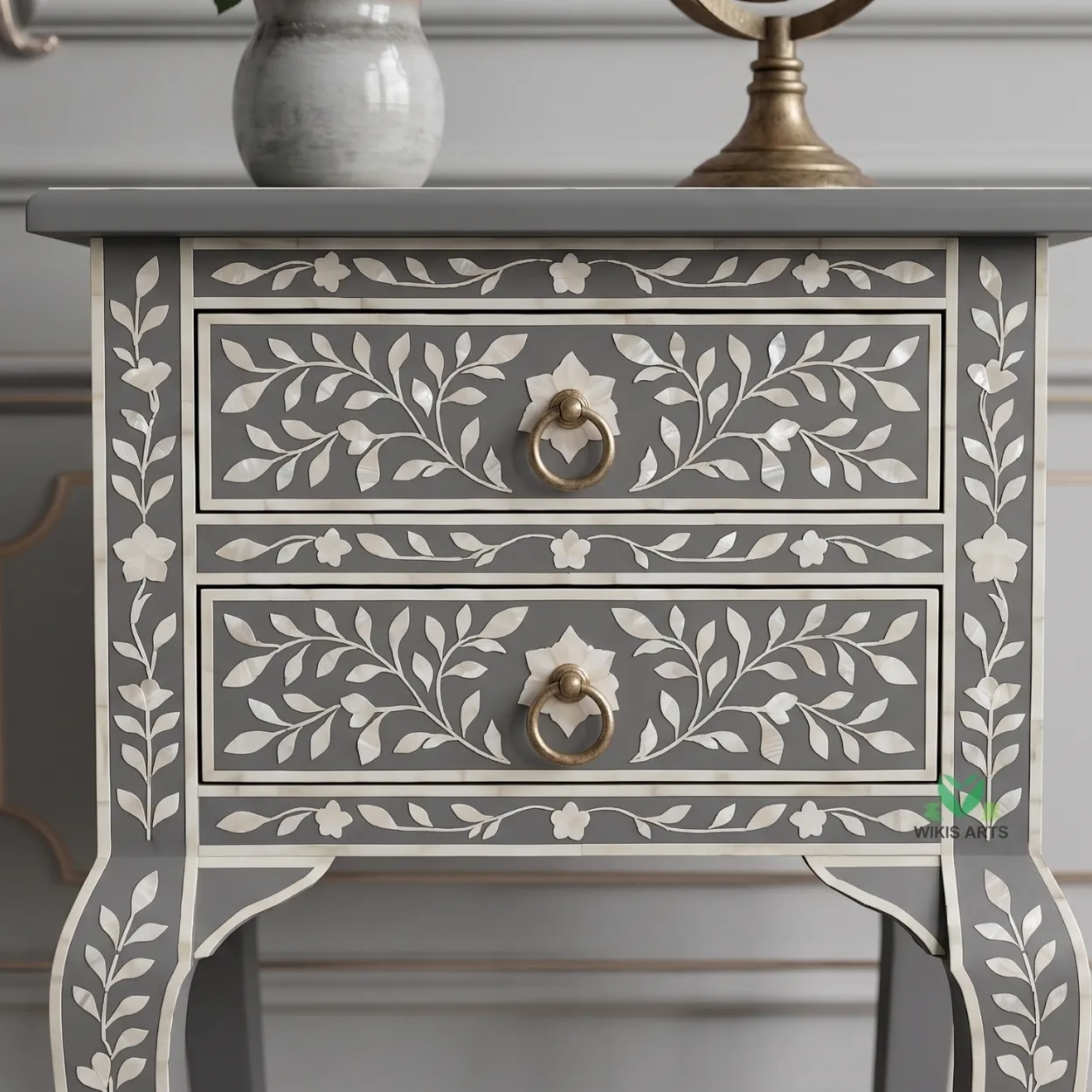 Bone Inlay Grey Table - Image 6