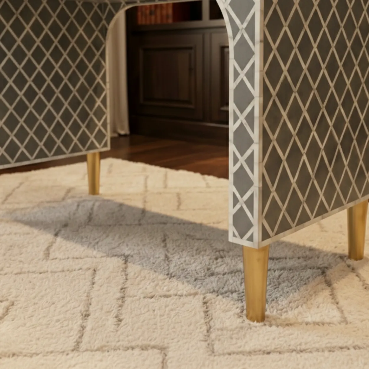 Bone Inlay Grey Desk - Image 5