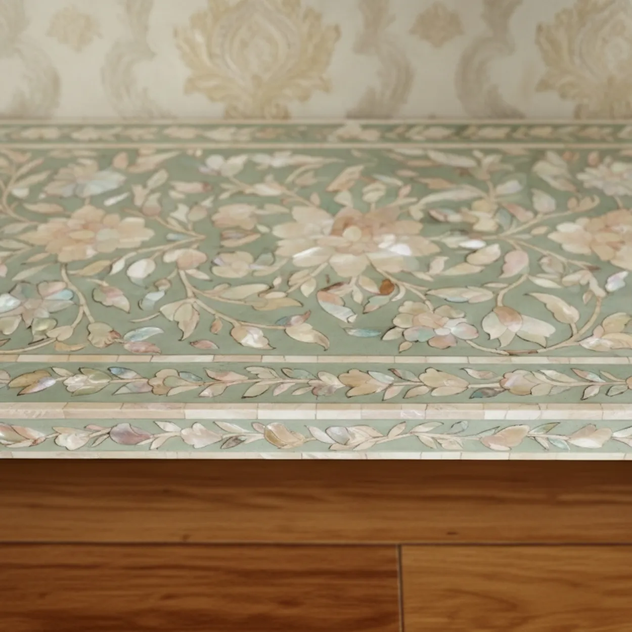 Mother of Pearl Green Console Table - Image 6