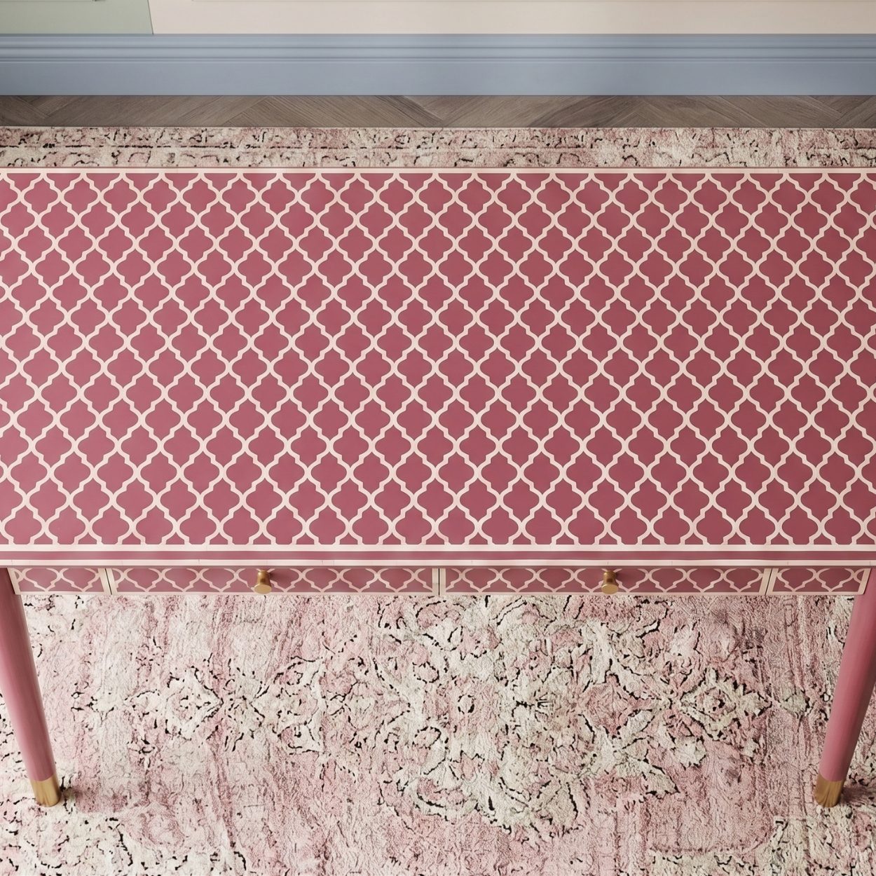 Bone Inlay Pink Desk - Image 3