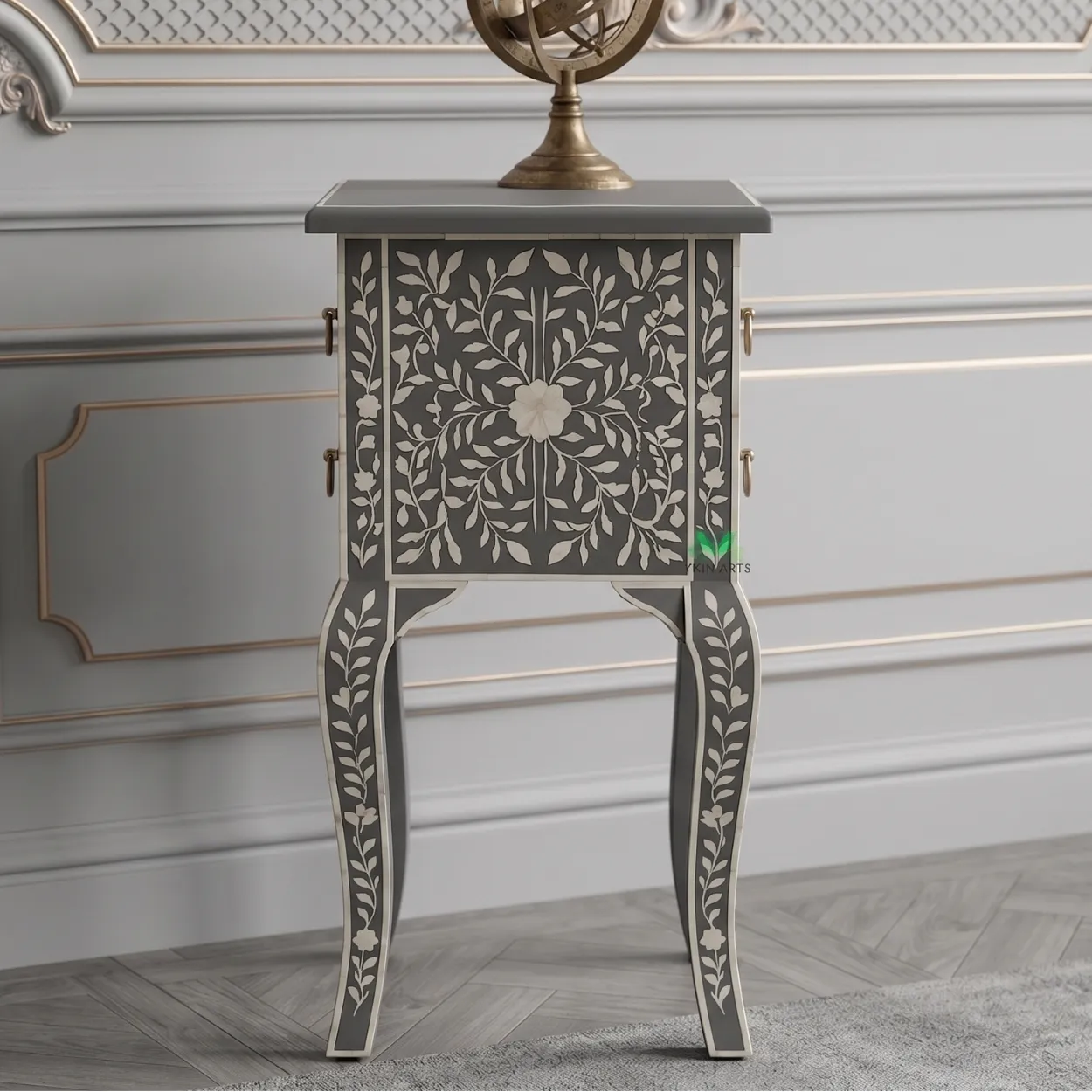 Bone Inlay Grey Table - Image 4