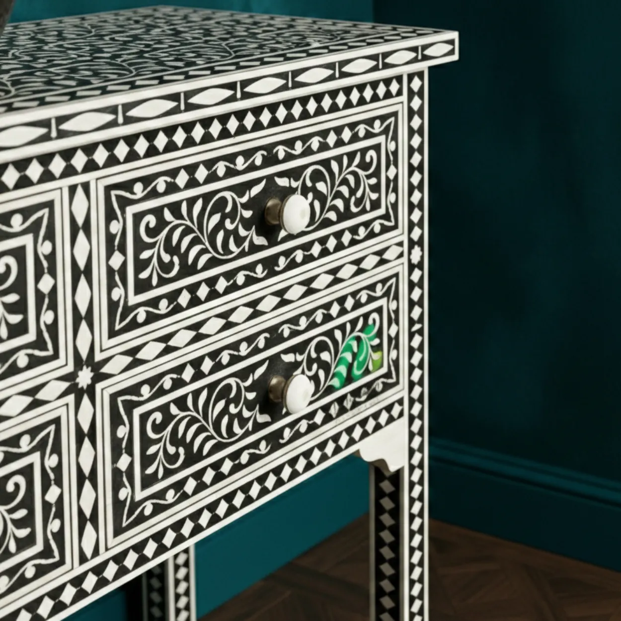 Bone Inlay Black 4 Chest of Drawer - Image 6