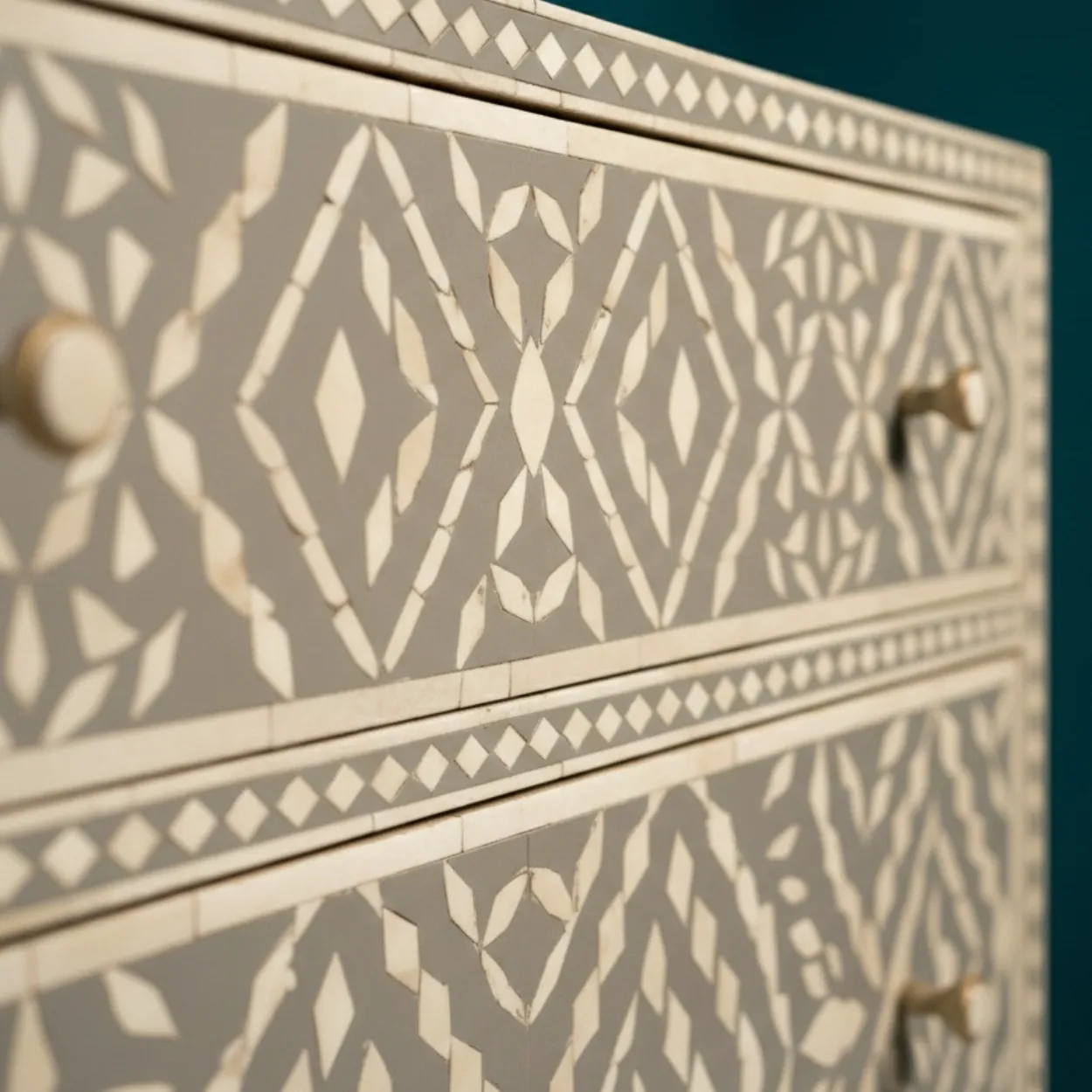 Bone Inlay Grey 6 Chest of Drawer - Image 4