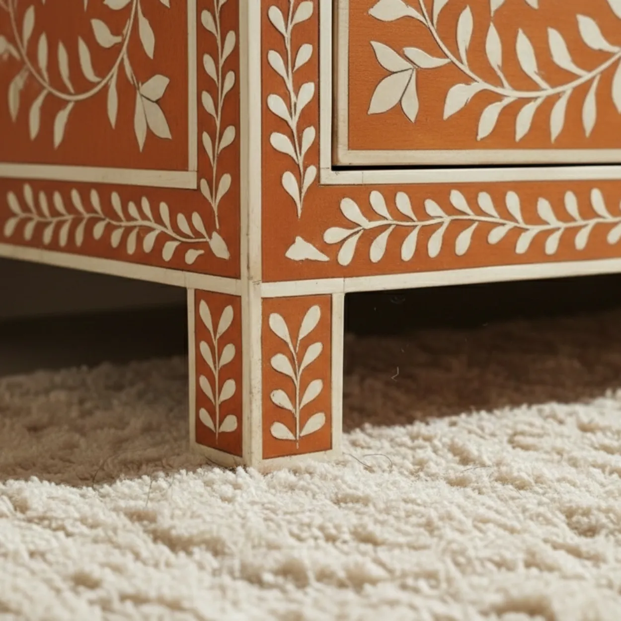 Bone Inlay Orange 4 Chest of Drawer - Image 6