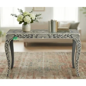 Bone Inlay Grey Console Table