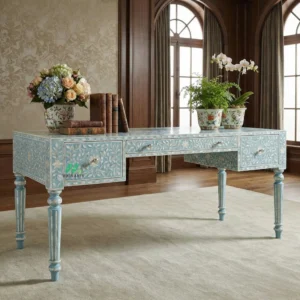 Mother of Pearl Blue Desk