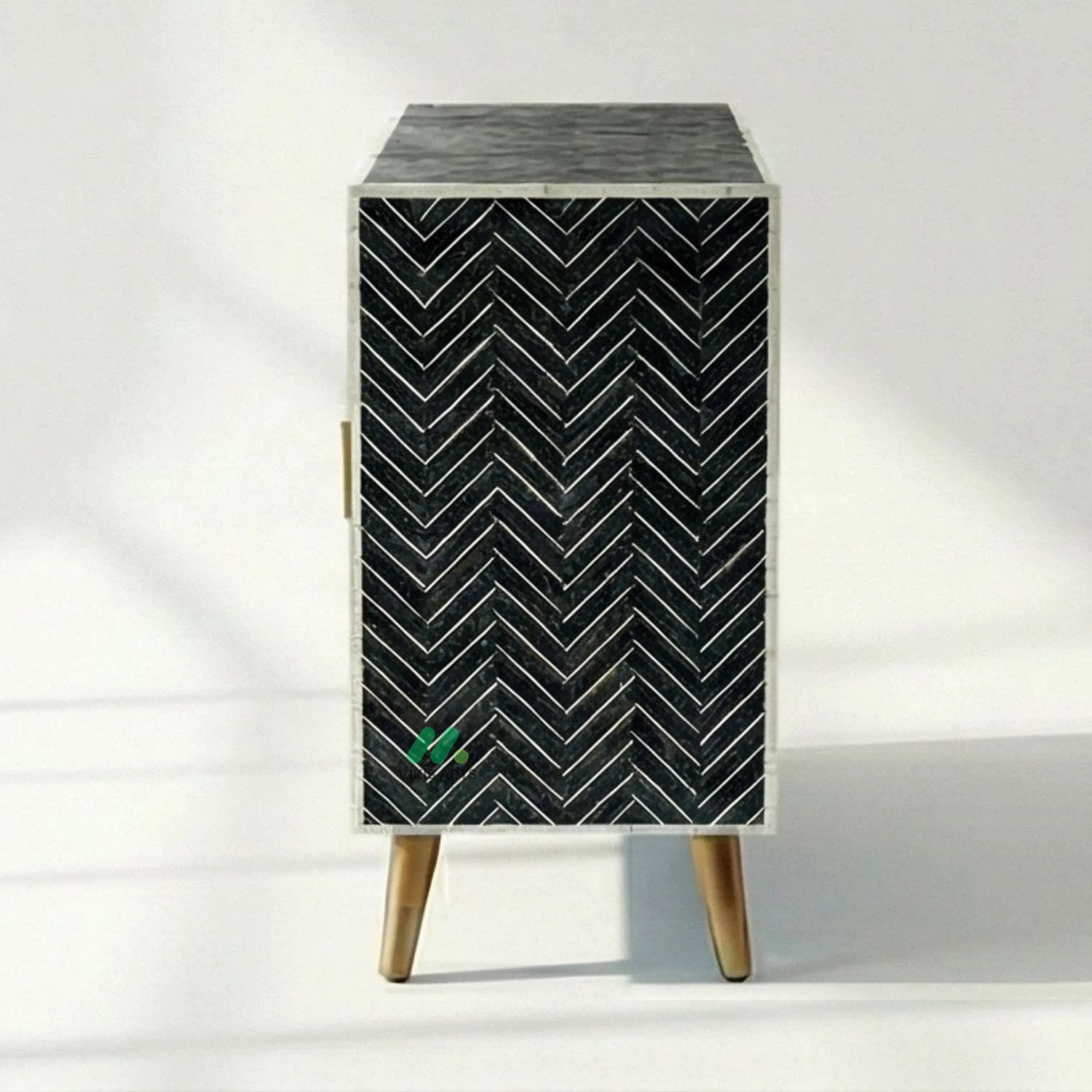 Bone Inlay Black Cabinet - Image 3