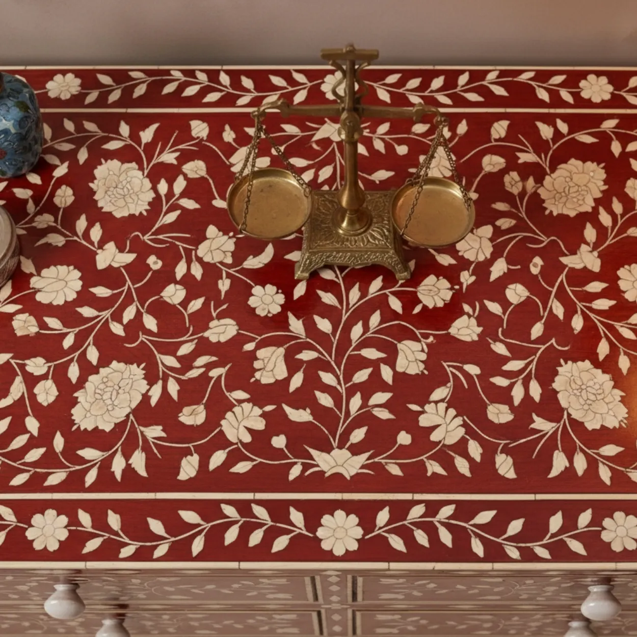 Bone Inlay Red 6 Chest of Drawer - Image 7