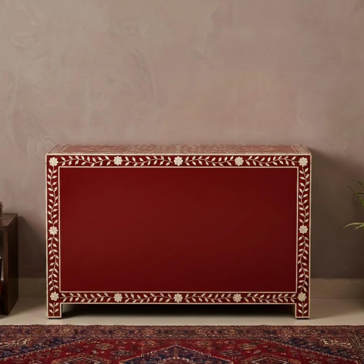 Bone Inlay Red 6 Chest of Drawer - Image 2
