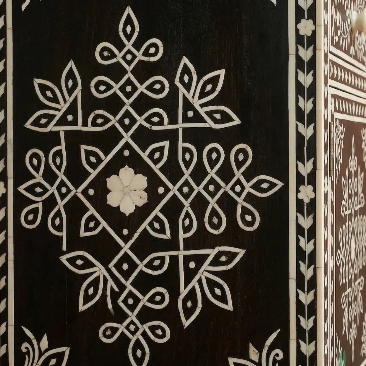 Bone Inlay Black Cabinet - Image 6