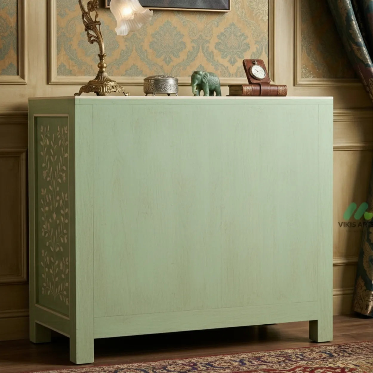 Bone Inlay Light Green 3 Chest of Drawer - Image 2