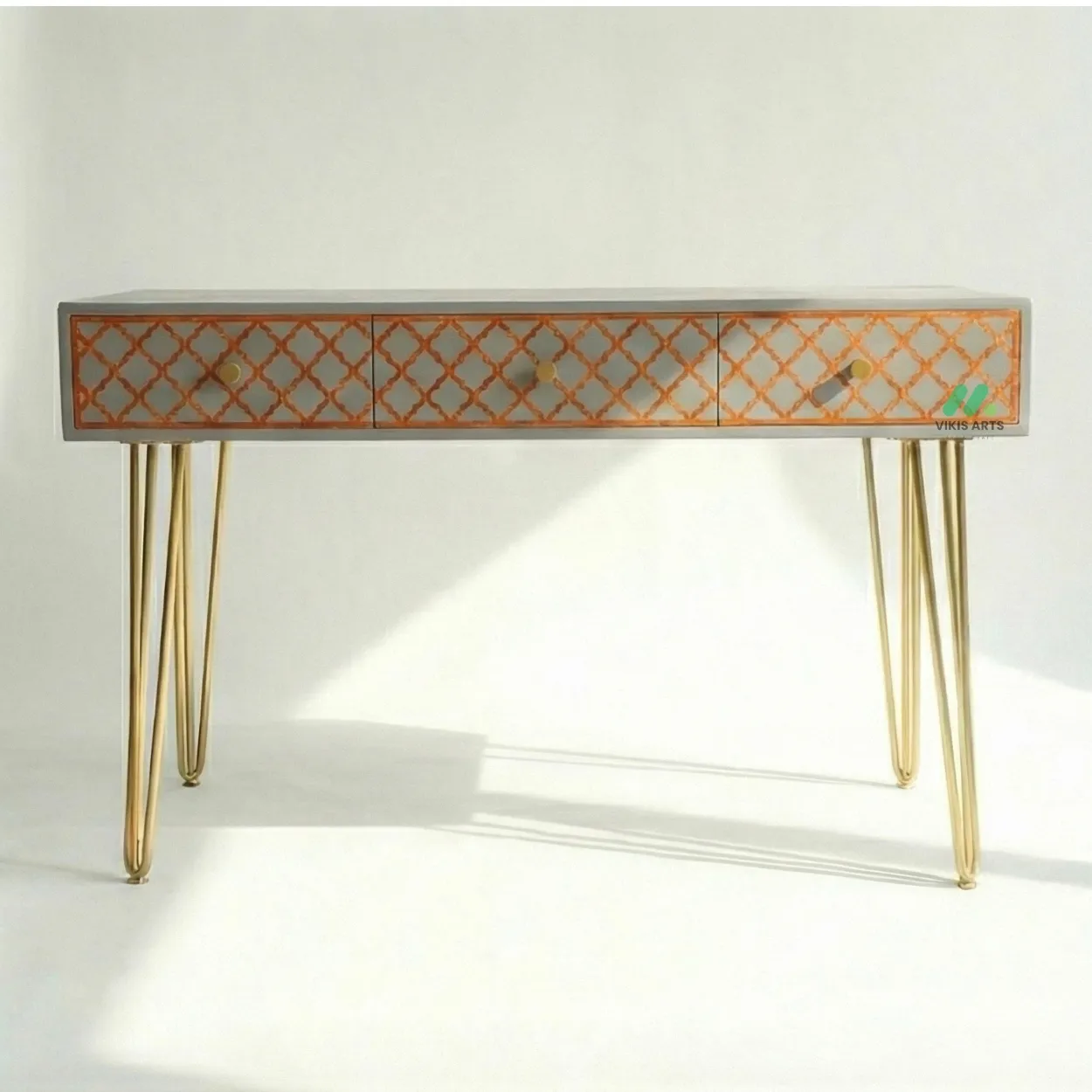 Bone Inlay Grey Desk