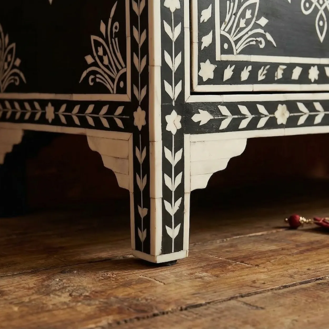 Bone Inlay Black Cabinet - Image 7