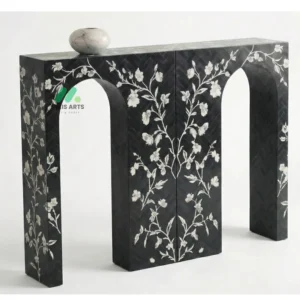 Bone Inlay Black Console Table