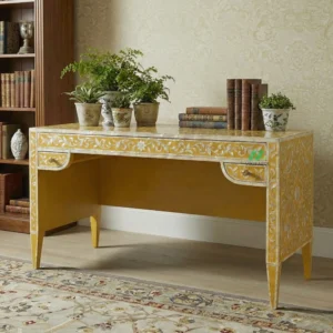 Mother of Pearl Yellow Console Table