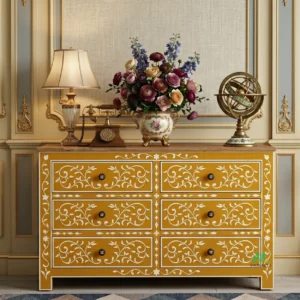 Bone Inlay Yellow 6 Chest of drawer