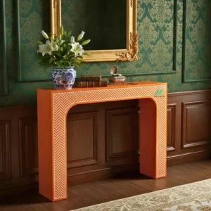 Bone Inlay Orange Console Table