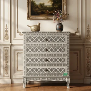 Bone Inlay Grey 4 chest of drawer