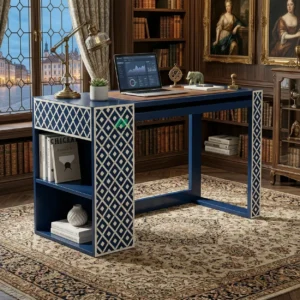 Bone Inlay Blue Desk