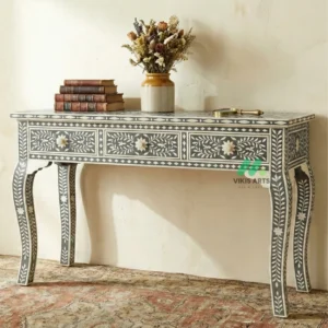 Bone Inlay Grey Console Table