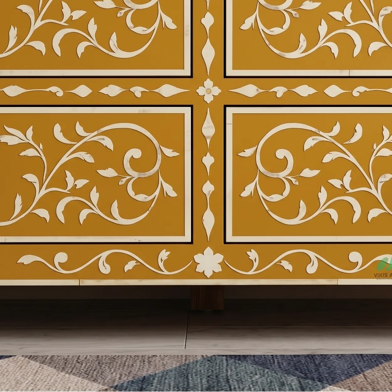 Bone Inlay Yellow 6 Chest of drawer - Image 7