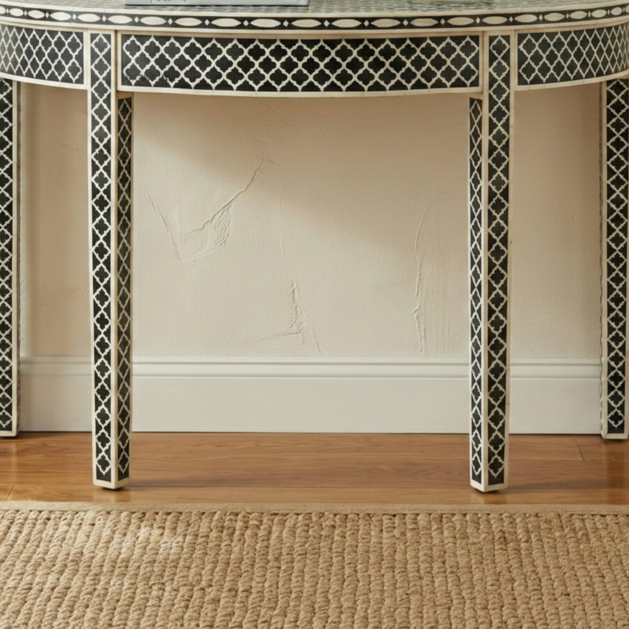 Bone Inlay Black Console Table - Image 5