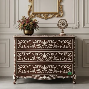 Bone Inlay Wooden Chest of Drawer