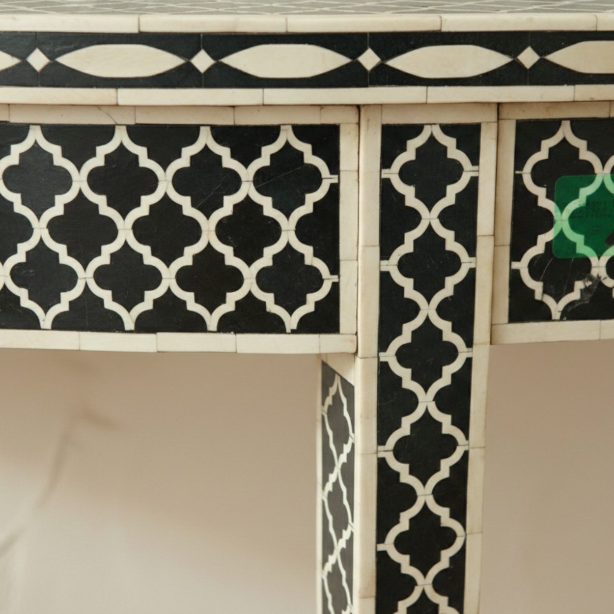 Bone Inlay Black Console Table - Image 4