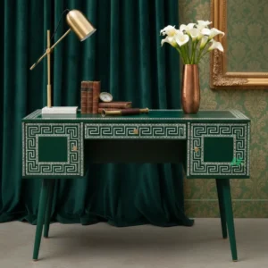 Bone Inlay Green Desk