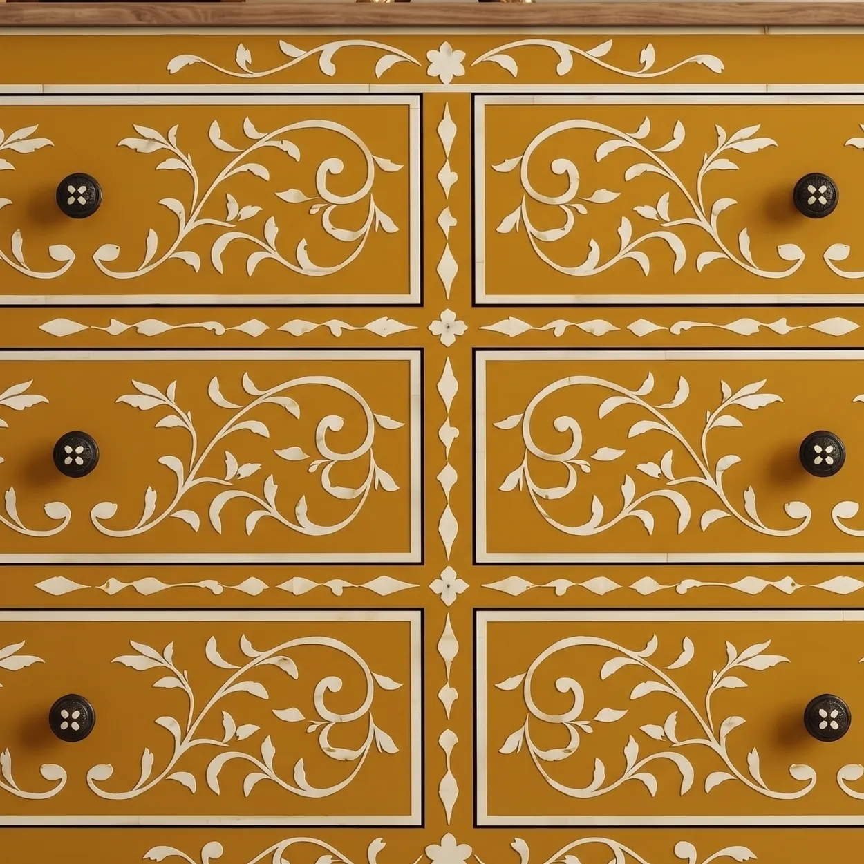 Bone Inlay Yellow 6 Chest of drawer - Image 6