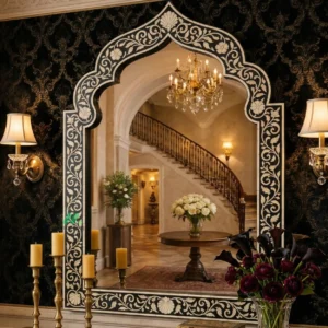 Mother of Pearl Black Mirror Frame