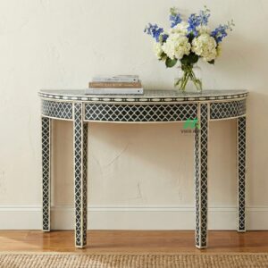 Bone Inlay Black Console Table