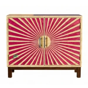 Bone Inlay Pink Cabinet