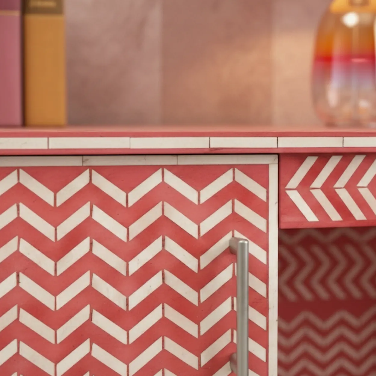 Bone Inlay Pink Desk - Image 7