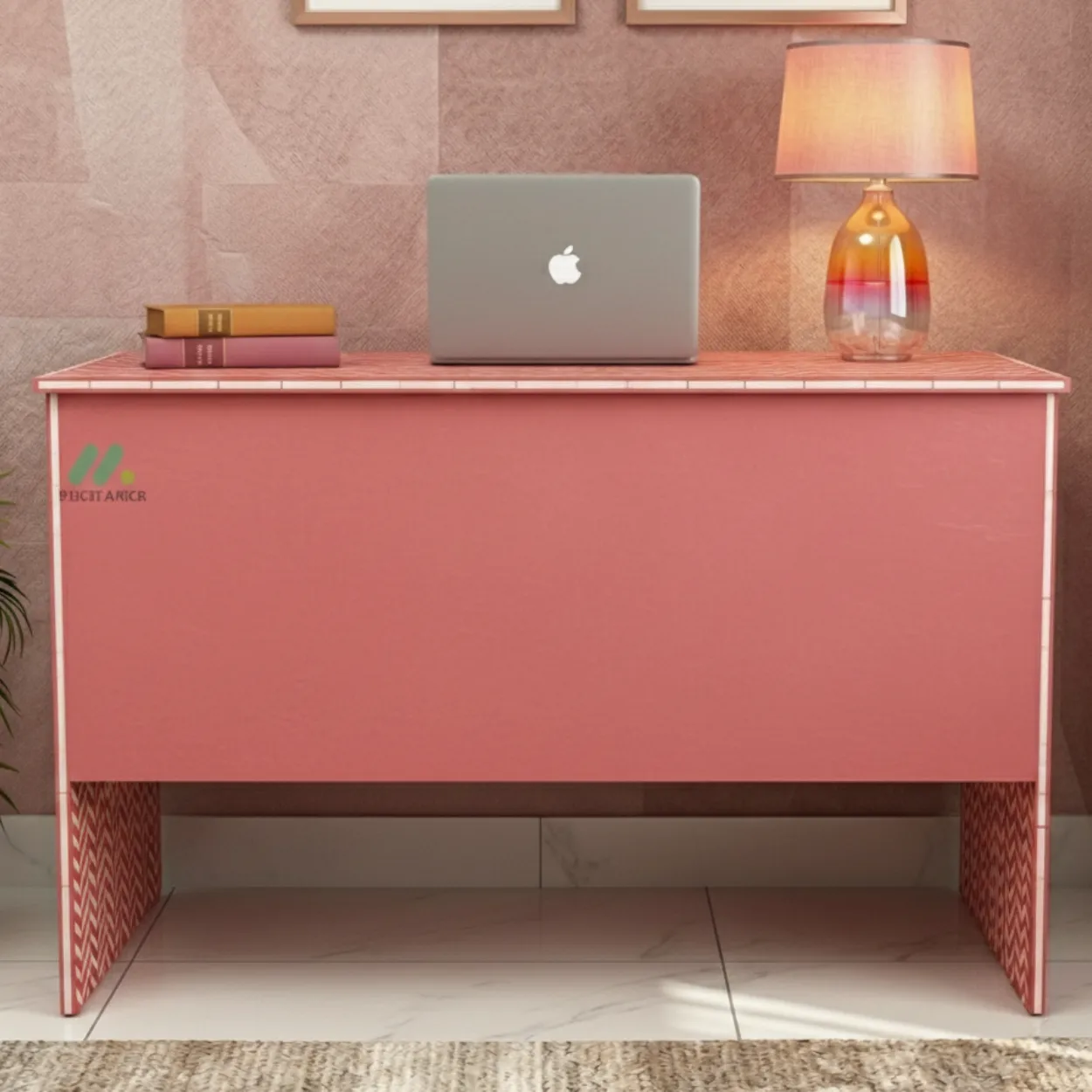 Bone Inlay Pink Desk - Image 2