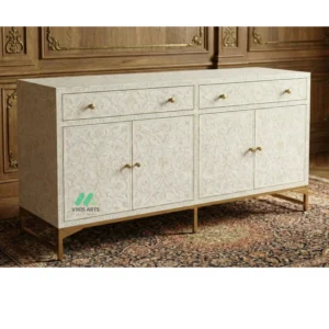 Bone Inlay White Cabinet