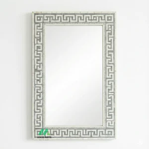 Bone Inlay Grey Square Mirror Frame