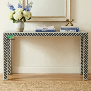 Bone Inlay Black Console Table