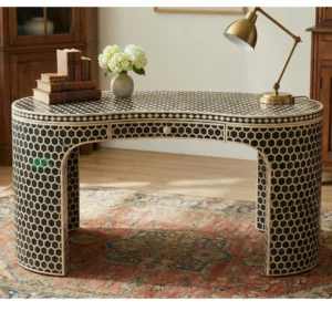 Bone Inlay Black Desk