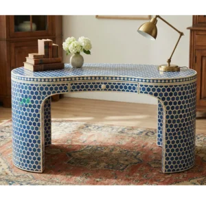 Bone Inlay Blue Desk
