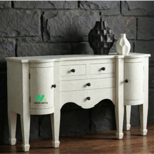 Bone Inlay White Cabinet