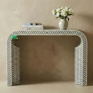 Bone Inlay Grey Console Table